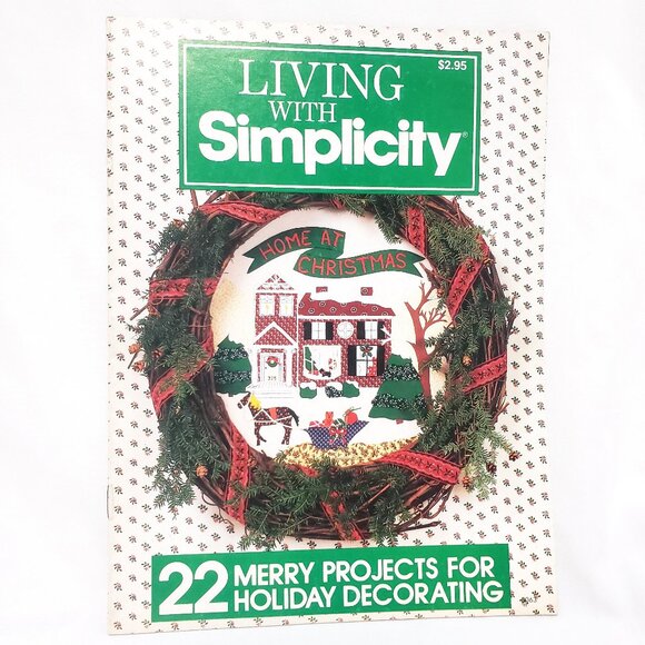 Living with Simplicity Pattern Booklet Christmas 22 Merry Projects Holiday 1985 - Picture 1 of 5